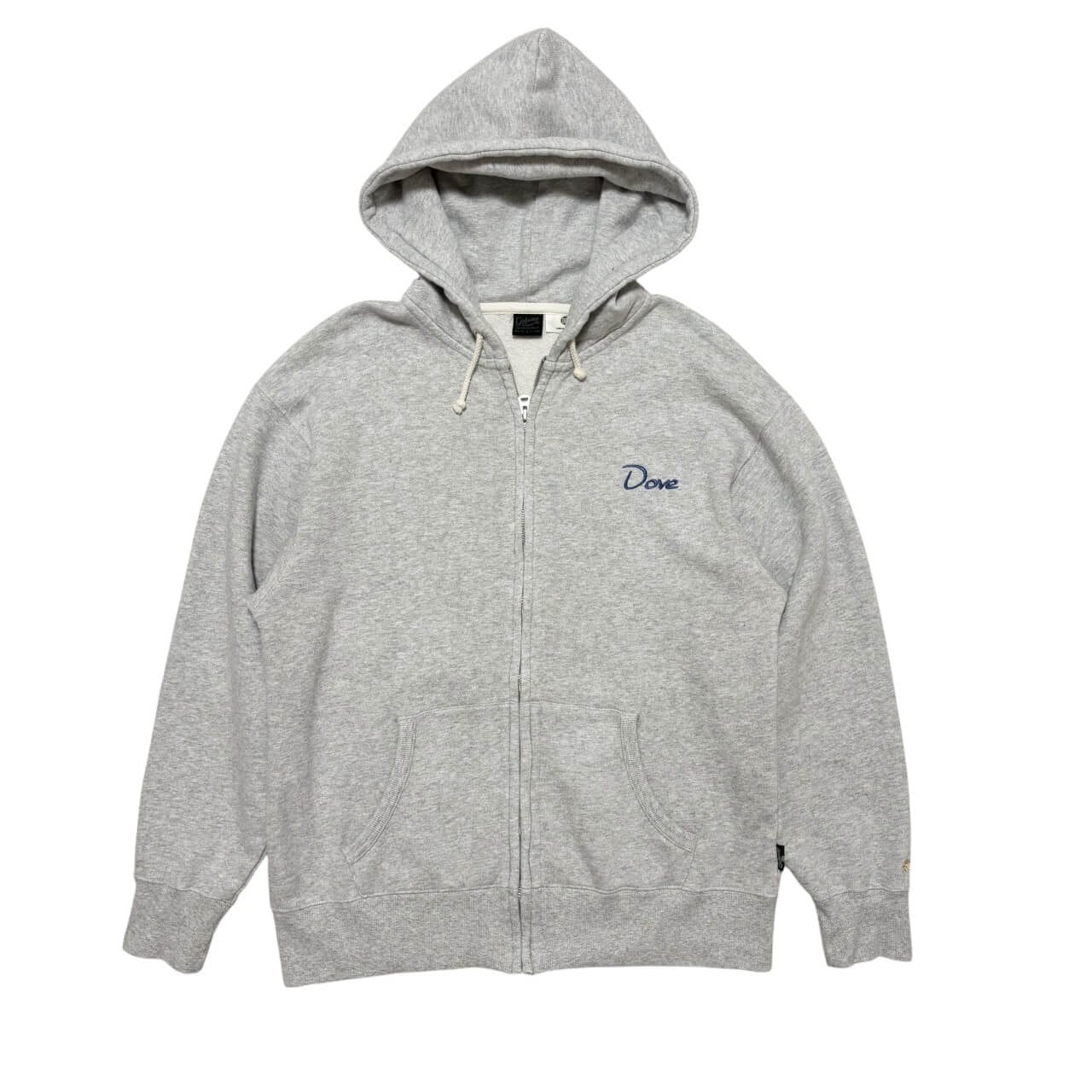 古着 ダブ×ゴーヘンプ ジップアップフーディー クリーニング済み DOVE×GOHEMP コラボパーカー メンズL相当 グレー