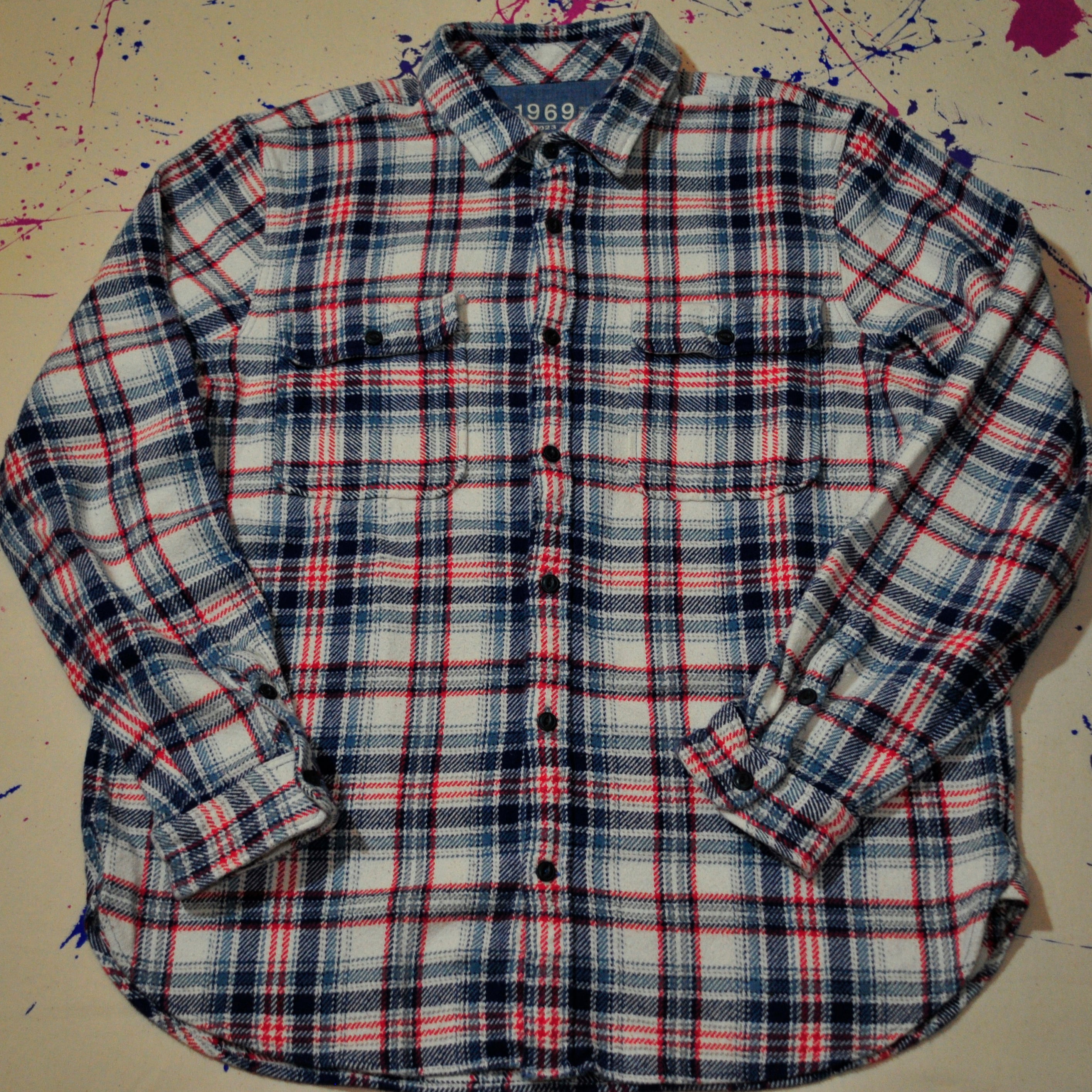 Made in INDIA Gap cotton flannel shirt {インド製 Gap ヘビーネルシャツ 古着 used メンズ}