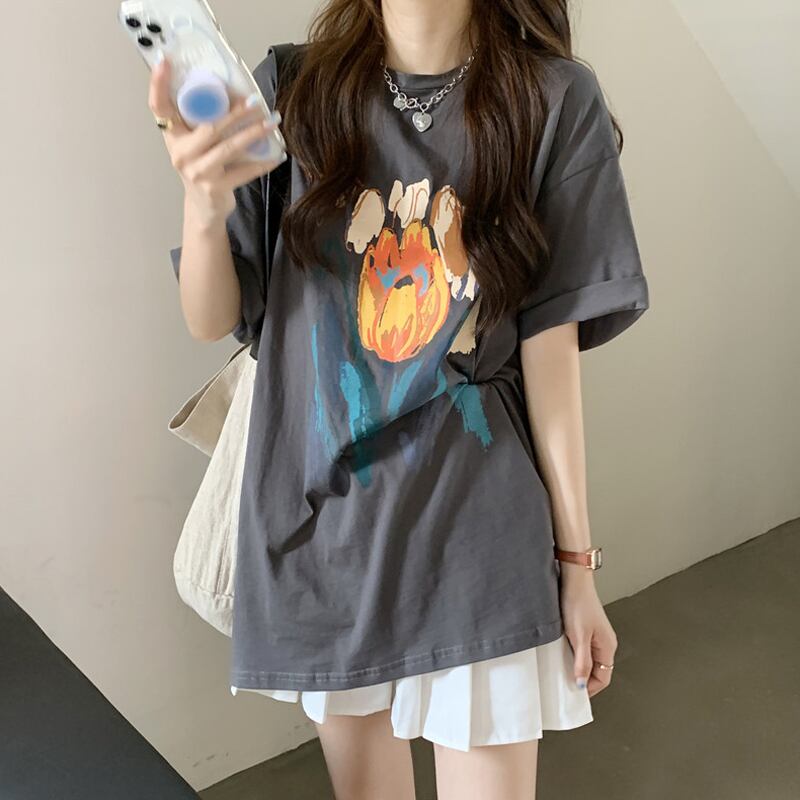スタイルグレーTシャツ サマールーズ かわいい 夏物 萌量不足15306287898