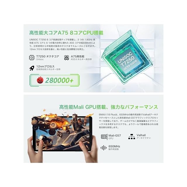 タブレット 8インチ Wi-Fi/SIM通話モデル】Bmax I8 Plus Android16