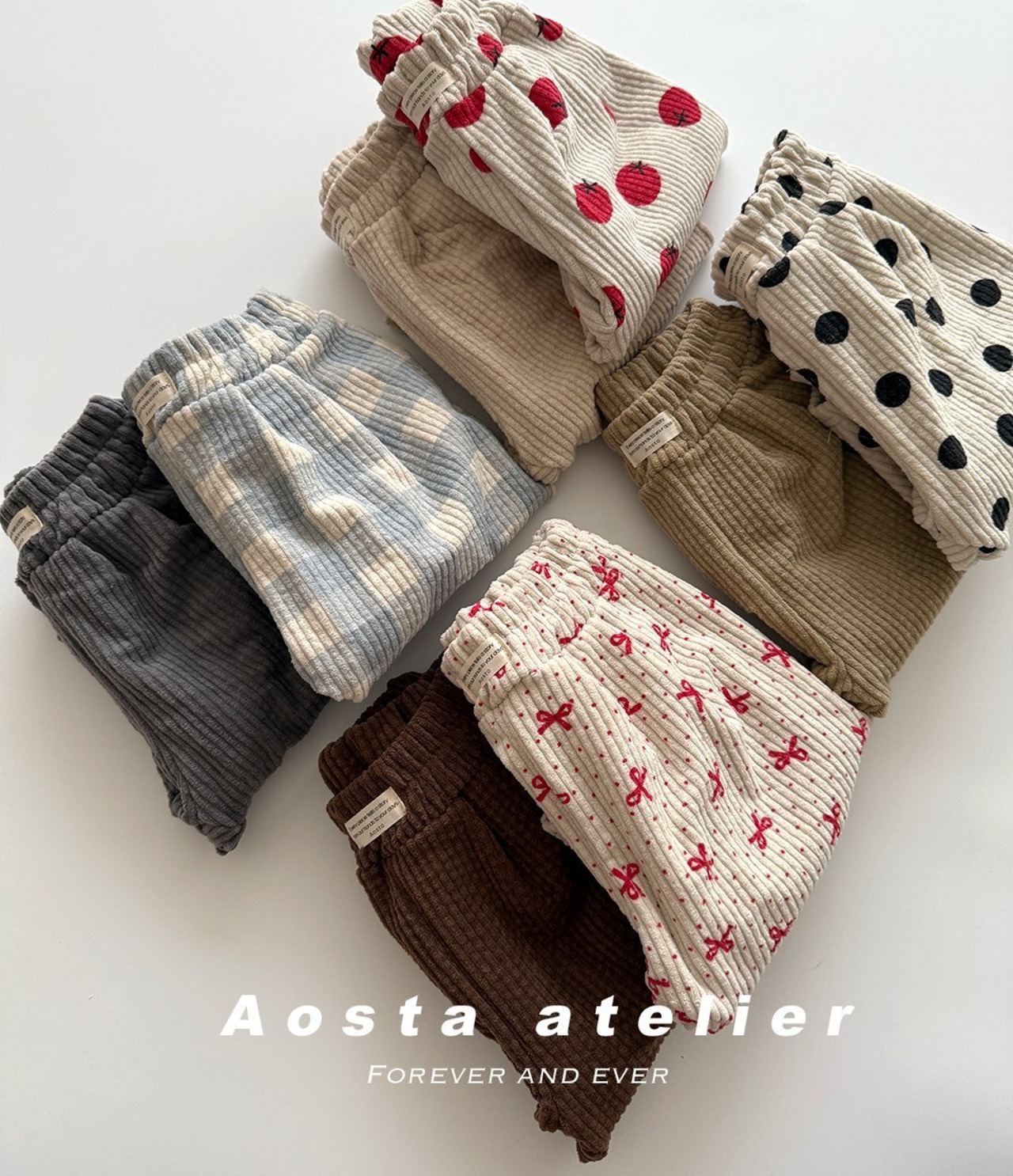 【Aosta】 ルイスパンツ／ドット柄（70–110cm）2025冬 - 2