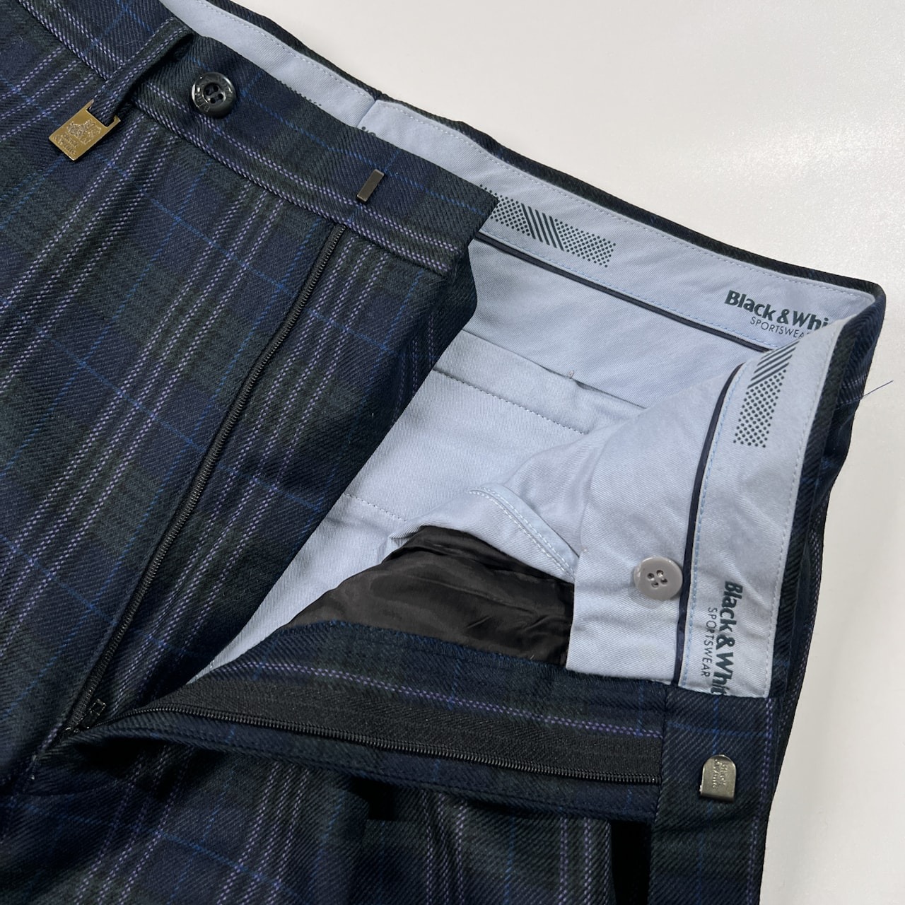 Black&White ブラックアンドホワイト チェック柄 ツータック スラックスパンツ 82 /メンズ/ゴルフ/日本製