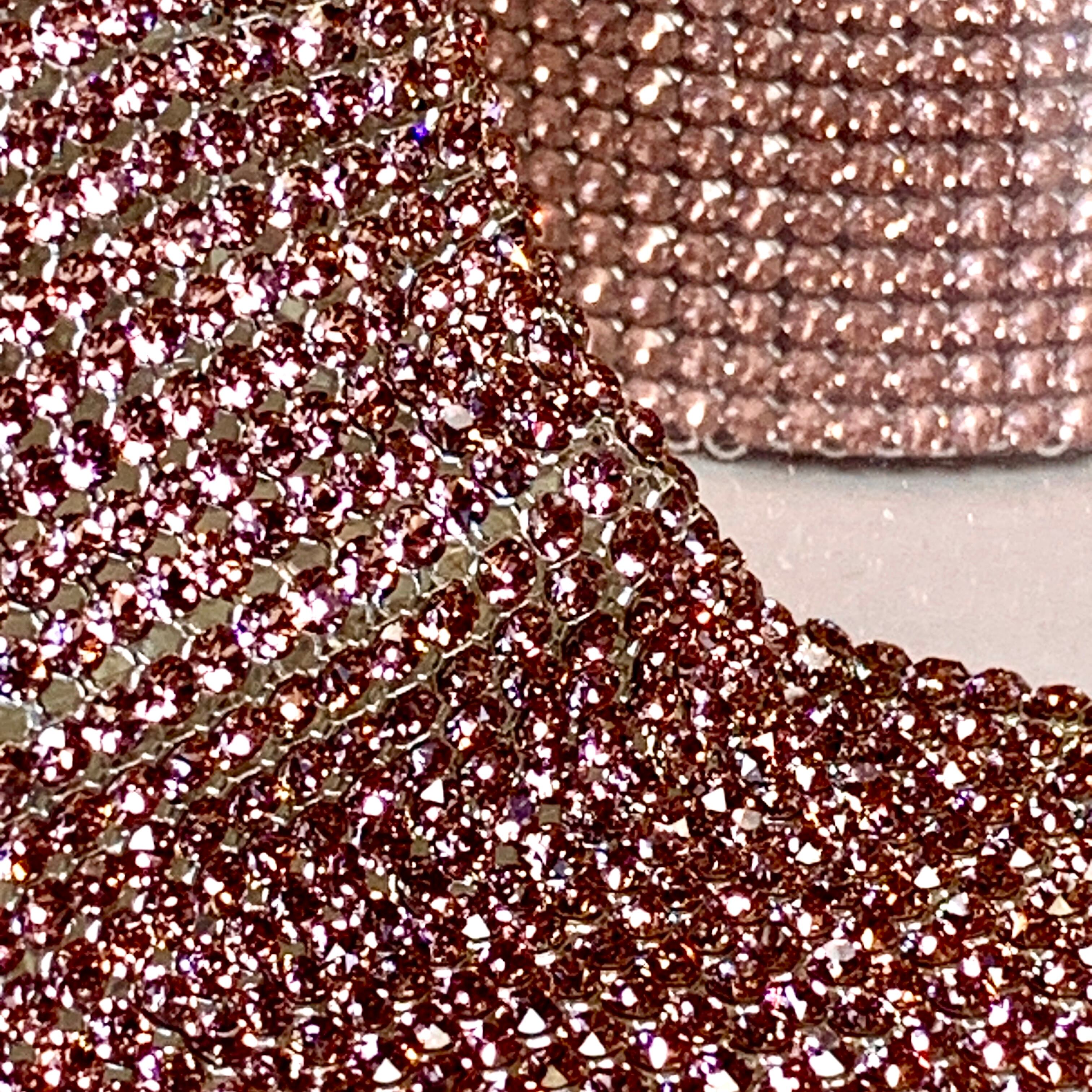 Swarovski社製クリスタルメッシュ使用ドロップストーン付イヤリング 