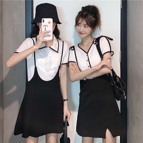 ✞ ♥カワイイ♥VネックTシャツ スカート ✞ゴスロリ SM ミリ 甘ロリ クラロリ 和ロリ エレガント 黒ロリ 姫ロリ 華ロリ BB-BB1210939