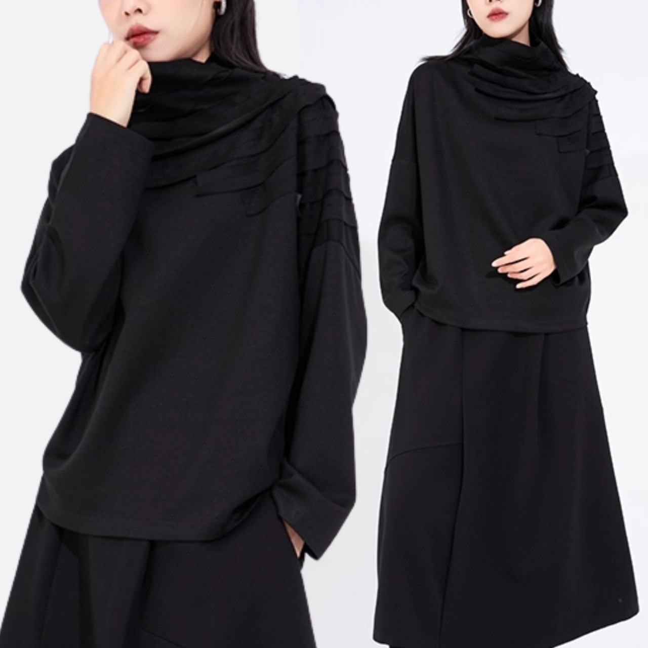 Loose-fitting batwing sleeve long-sleeved T-shirt (ME173)
