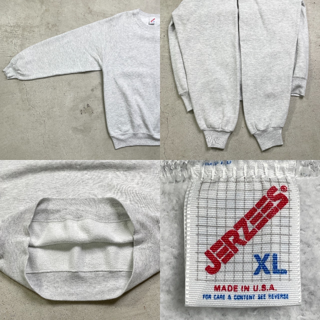 90年代 USA製 JERZEES ラグランスウェット ブランクスウェットシャツ 