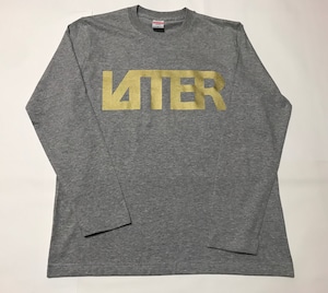 LAITERグレー×ゴールドラメロゴ ロングスリーブTシャツ　リミテッドエディション