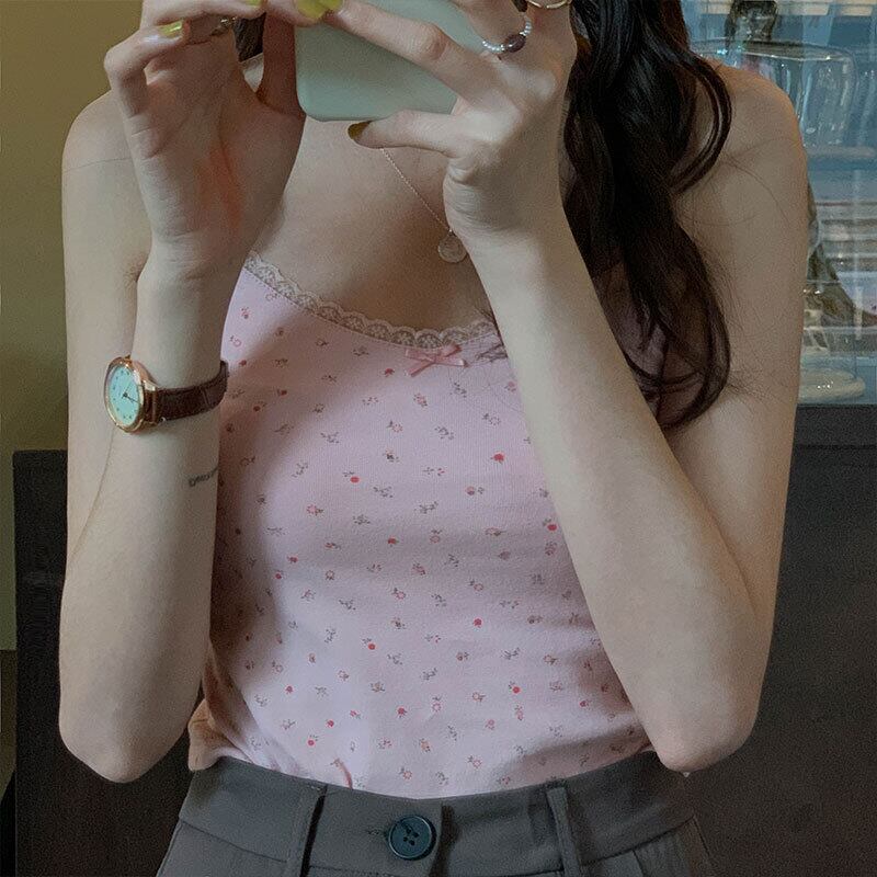 フローラルレーストップス サマーショートノースリーブ 夏物 花柄 萌量不足37068298030