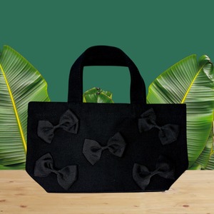 CLOSE SALE★bg0238 トートSミニ《クロスリボン5P》ブラックバッグ★★★