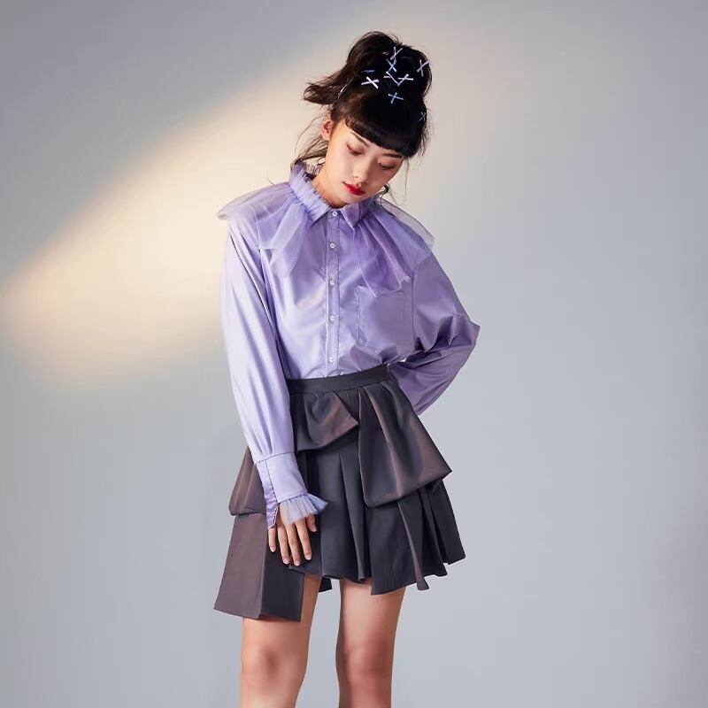 ジャケット】グレー ハート セットアップ ボトムス ガーリー 制服