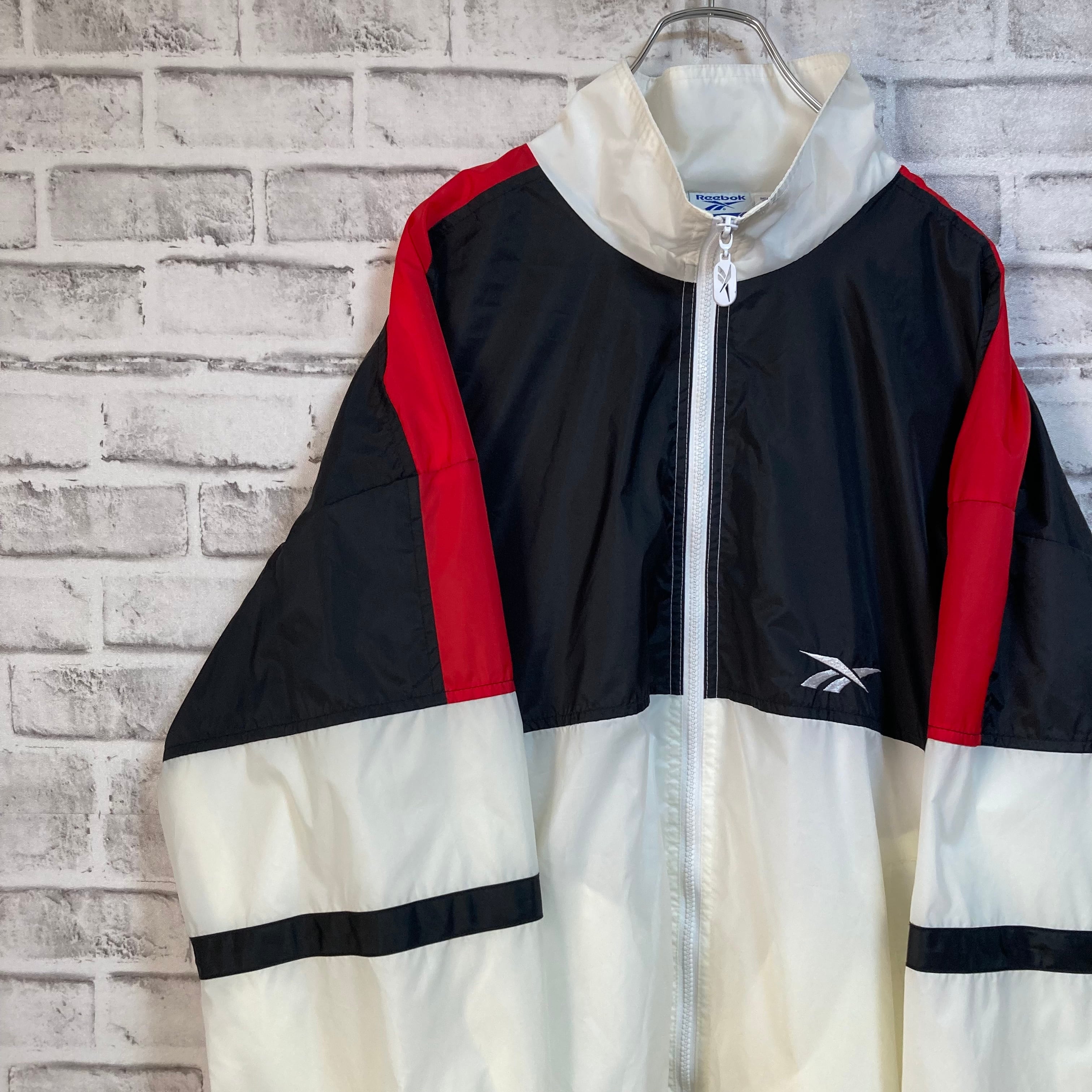 【Reebok】Nylon Jacket L 00s リーボック ナイロンジャケット 切替 刺繍ロゴ 胸ロゴ Y2K アウター アメリカ USA 古着  | Fuzzy Fuzzy powered by BASE