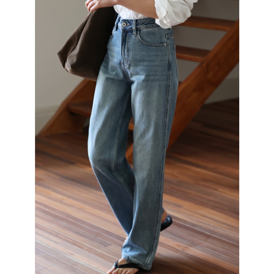 High Waist Straight Denim k0371