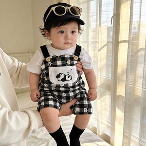 【BABY】可愛いパンダサロペット＆シャツ