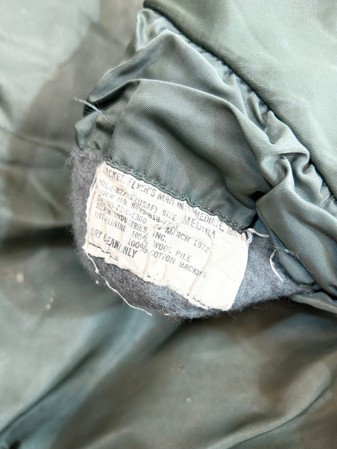70s USAF MA-1 "J-8279E" FLIGHT JACKET Size MEDIUM