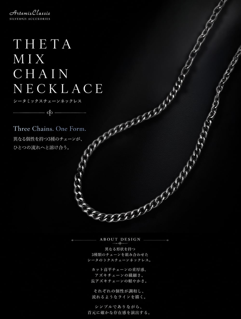 シータミックスチェーンネックレス ACCN0078 Theta Mix Chain Necklace