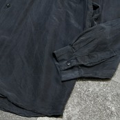 design double pocket black silk shirt