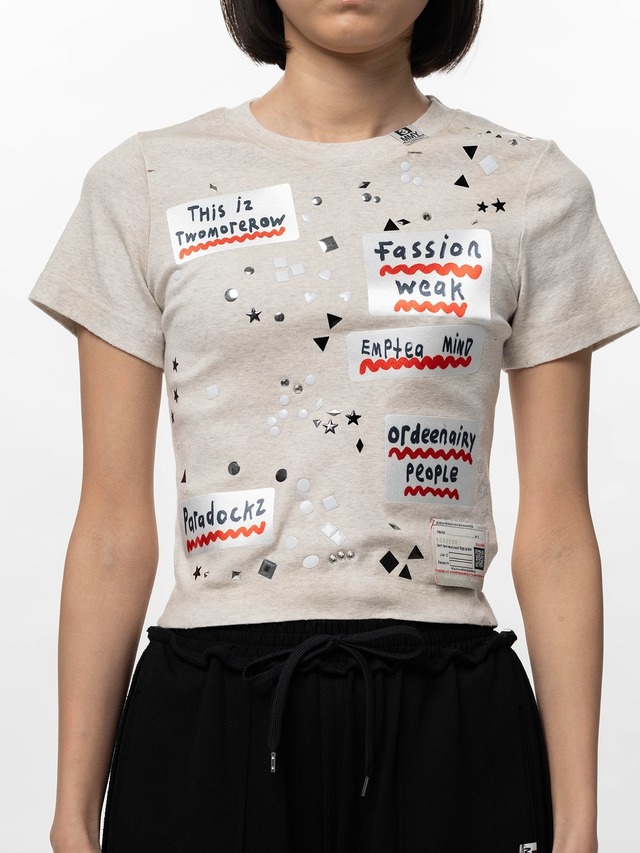 【26SS】Maison MIHARA YASUHIRO ミハラヤスヒロ / Embellished Sticker Mini T-shirt / Tシャツ