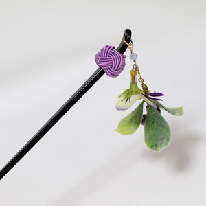 【suifuyouコラボ商品】紫の花と玉結びのかんざし（現品限り）