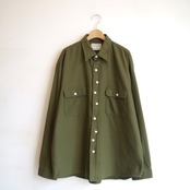 Tomo&Co. CAT FOOT PRINT NEL SHIRTS  TM-BIGMAC-0001 KHAKI