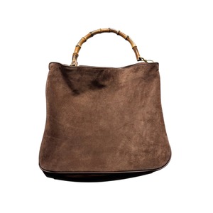 vintage GUCCI “Bamboo” hand brown suede bag