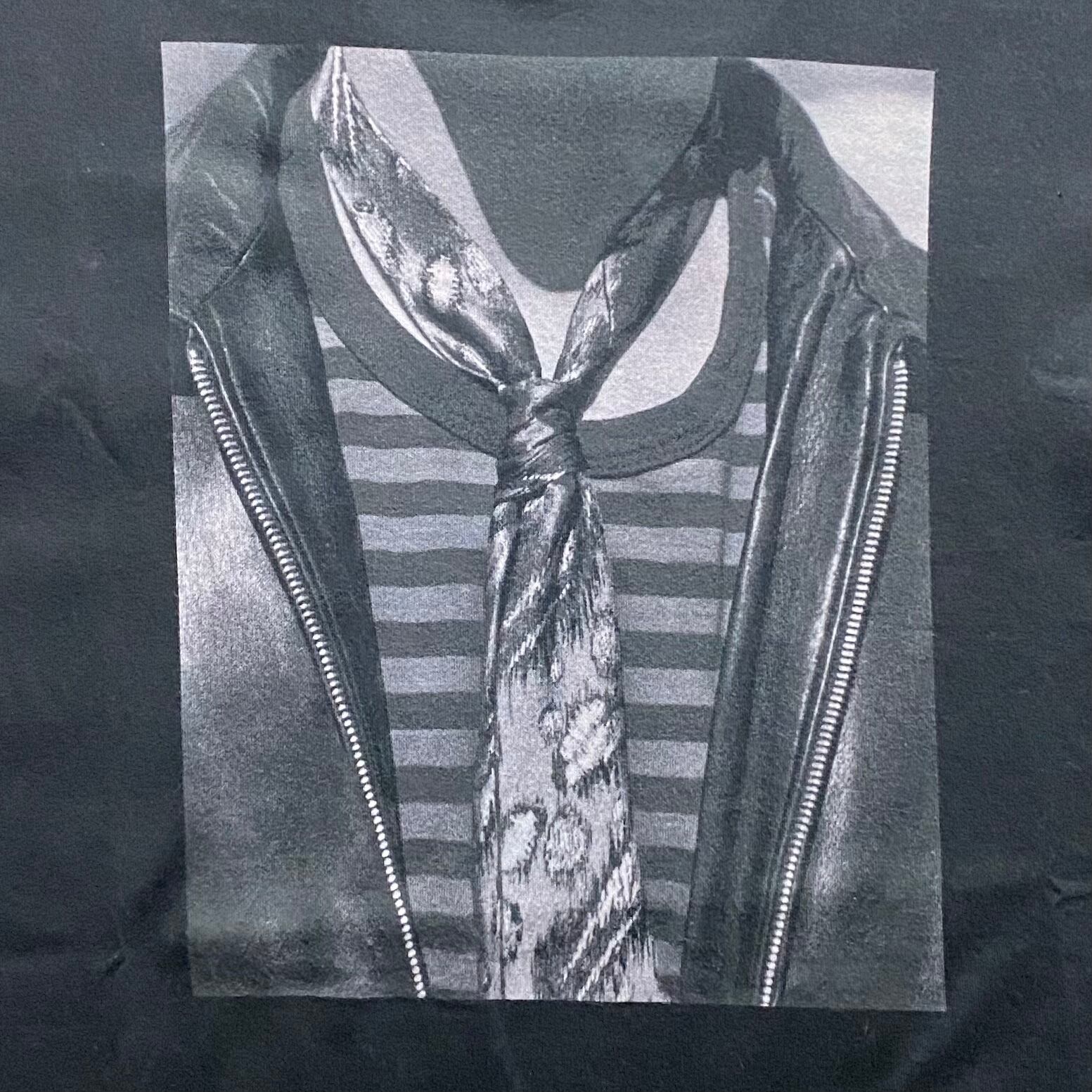 希少 agnès b.アニエスべー レザーネクタイ 大剣6cm 90s M1