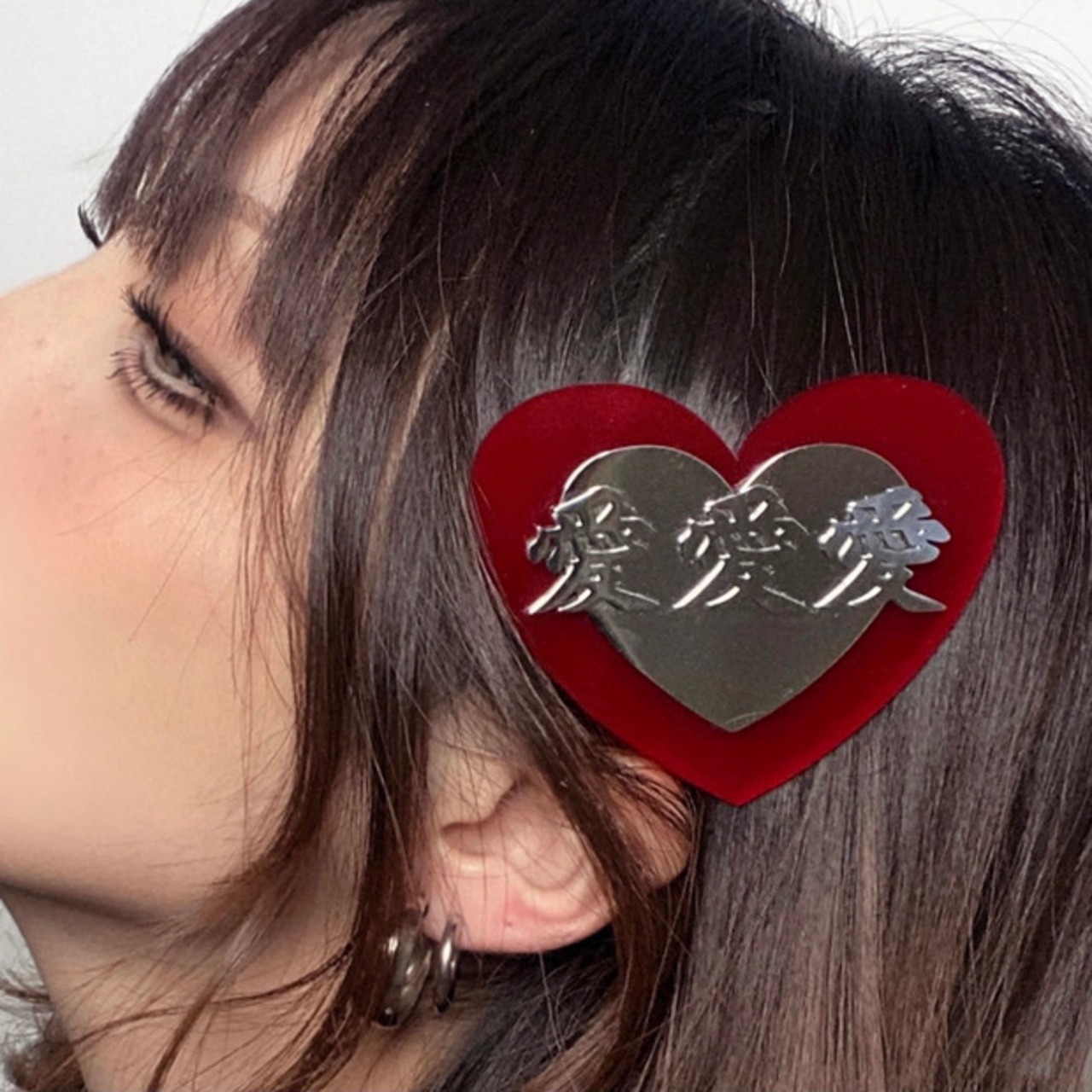 ハート ヘアクリップ 愛 LOVE 赤 バレッタ 】ヘアアクセサリー ヘア 