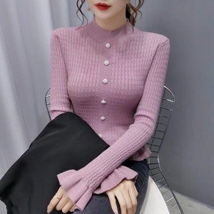 フロントパールフレア袖ニット