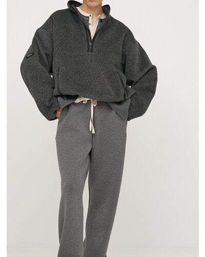 【YENN】[Y254-41126] SHAGGY HALF ZIP JK