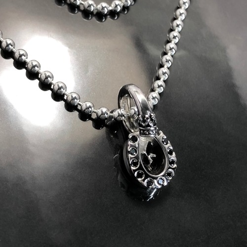 PENDANT [HORSESHOE : C] with BLACK DIAMOND / ホースシュークラウン・ブラックダイヤモンドペンダント