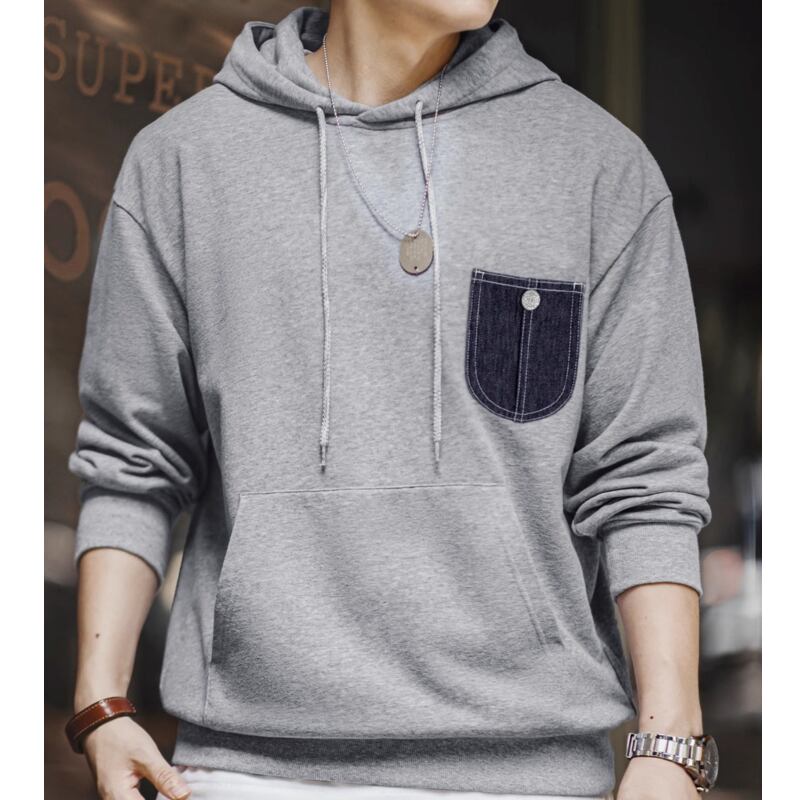 パッチポケットのスウェットパーカーA18508