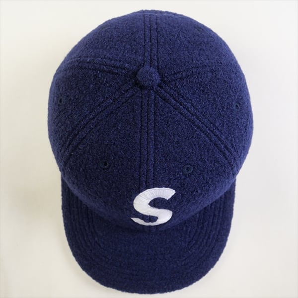 17AW Supreme Wool S Logo 6panel Cap ネイビー