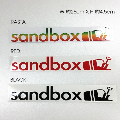 SANDBOX カッティングステッカー　10”LONG (RASTA / RED / BLACK)