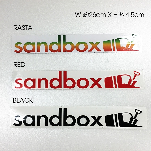 SANDBOX カッティングステッカー　10”LONG (RASTA / RED / BLACK)