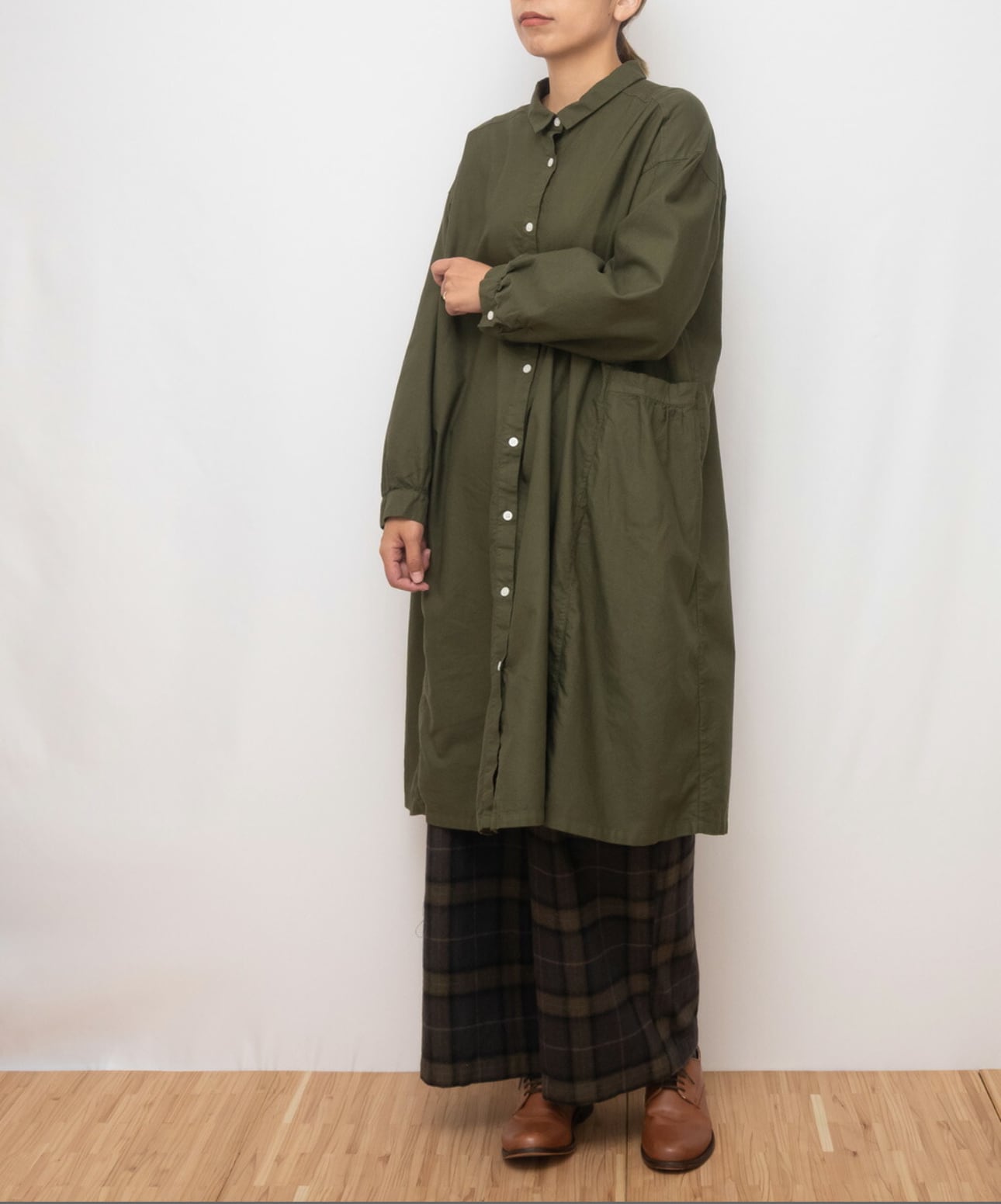 SUN VALLEY サンバレー / 製品染め オックス シャツワンピース