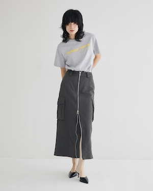 Nylon Zipper Skirt(CHARCOAL)