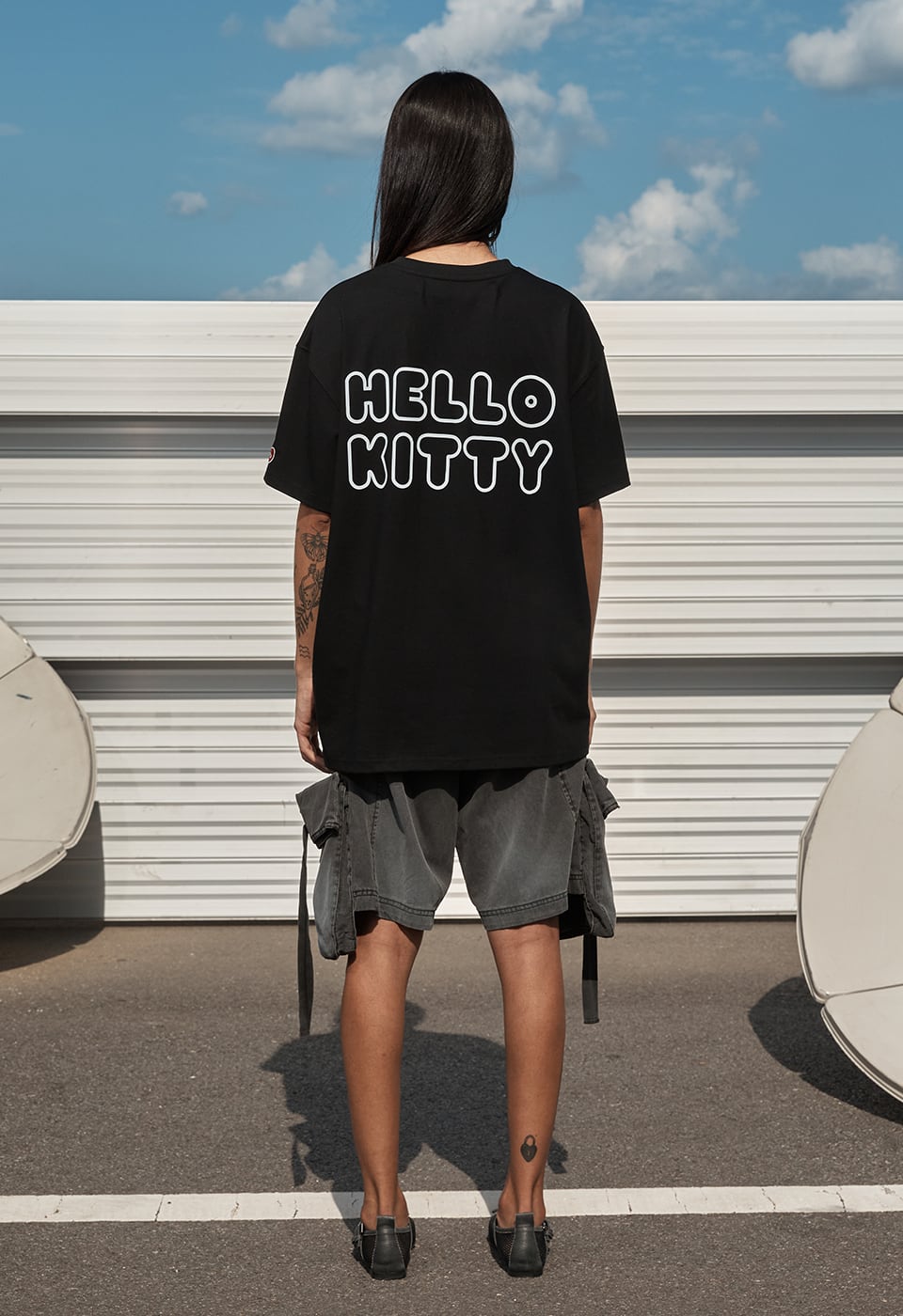 OPEN YY] HELLO KITTY X YY T-SHIRT, BLACK 正規品 韓国ブランド 韓国