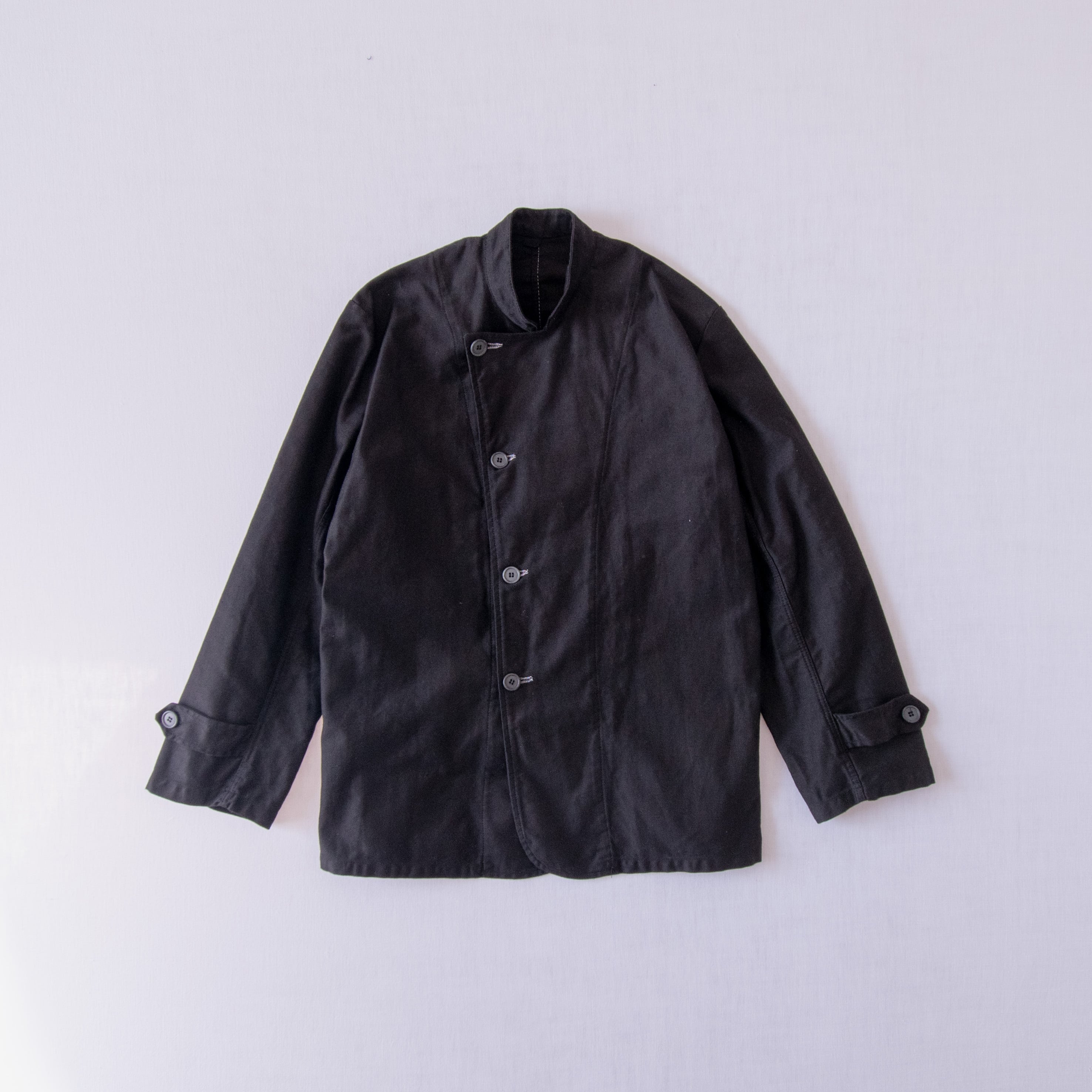 ITALIA 1960s-70s / Moleskin chef jacket : Dead stock (Black over