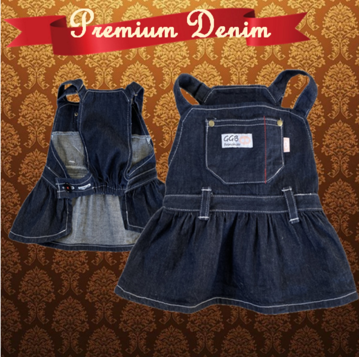 PREMIUM DENIM】ワンピース 岡山デニム フレンチブルドッグ おしゃれ犬