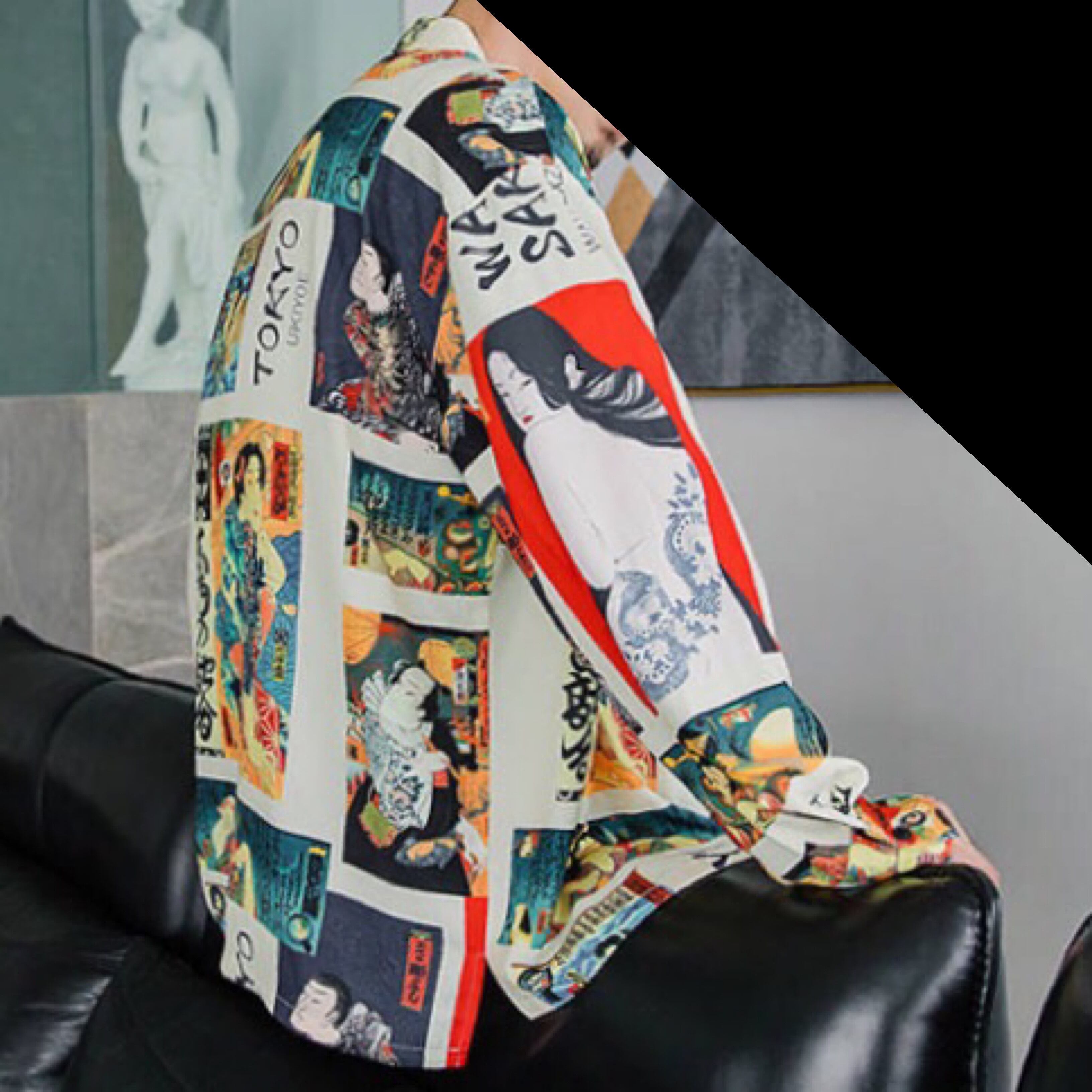 64％以上節約 浮世絵 アート 90s USA製 歌舞伎 総柄 半袖レーヨン