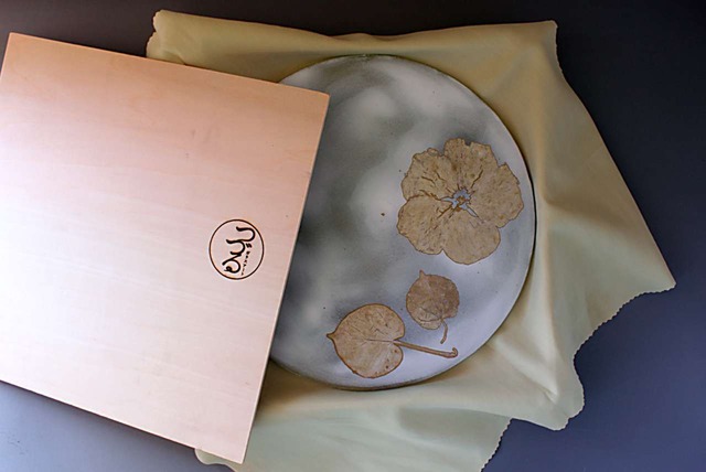 つづるガラスアート　ゆうなの花　HAKU平丸大皿4