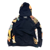 【hoodi26】 Remake Hoodie black × kimono