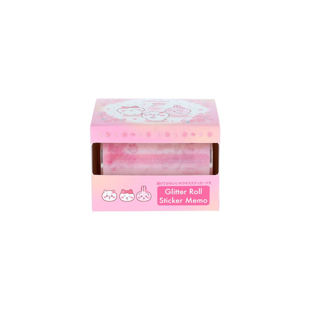 ミニギフトボックス メモ ステッカー ピンク ちいかわ グリッターロールステッカーメモ Sakura Pink サクラ | てん