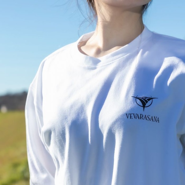 VEVARASANA®︎【 名入れ無料 】 ロング Tシャツ 長袖 ホワイト 白 ロンT かっこいい おしゃれ 長袖 春 秋 冬 メンズ レディース ユニセックス インナー アウター