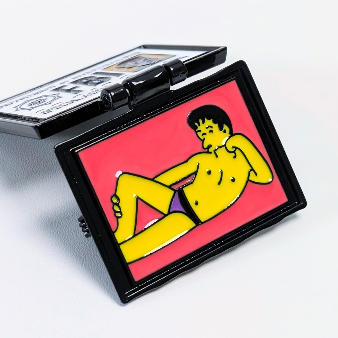 送料無料！ ★ピンズ PINS★ピンバッジ 【 The Simpsons（ ザ シンプソンズ ）】X-ファイル モルダー捜査官 / FBIの身分証（IDカード）〚アメリカン雑貨 アメトイ〛