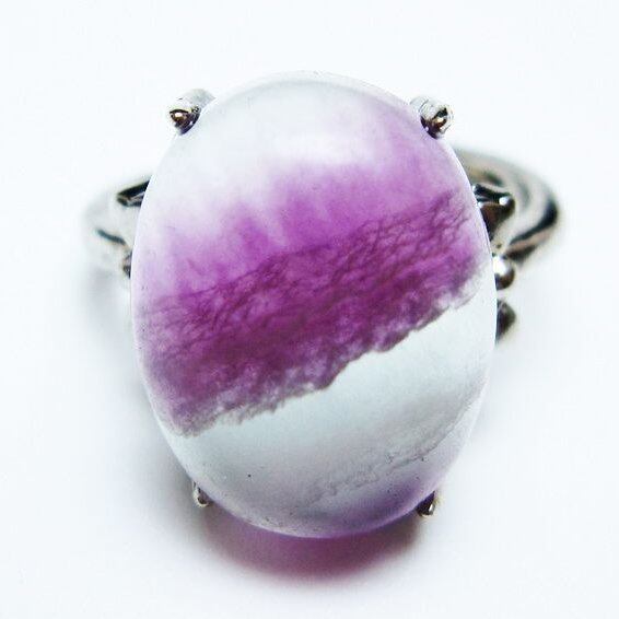 フローライト リング 蛍石 指輪 フリーサイズ 15号 一点物 メール便可 [M便 1/20] 115-7030