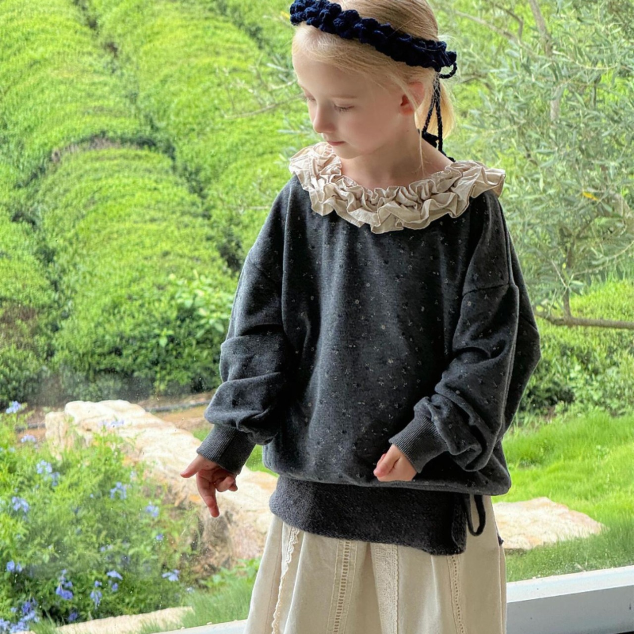 秋レースつきAラインスカート