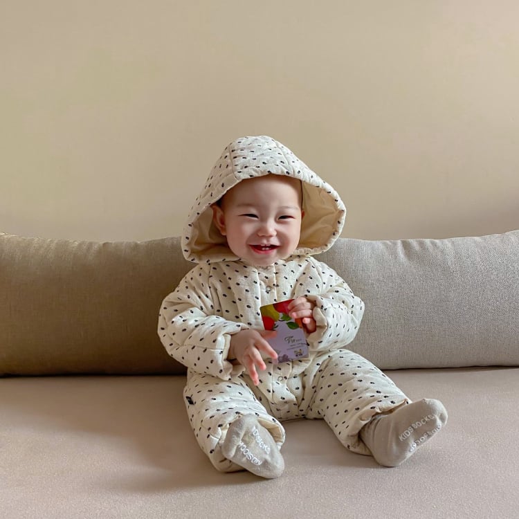 60 90 ジャンプスーツ アウター あったか 総柄 ベビー服 ベビー服 韓国風 可愛い 女の子 男の子 キッズ ベビー 子供服 Q Toworld キュートワールド 子供服 メール便は何点でも送料の合計は280円