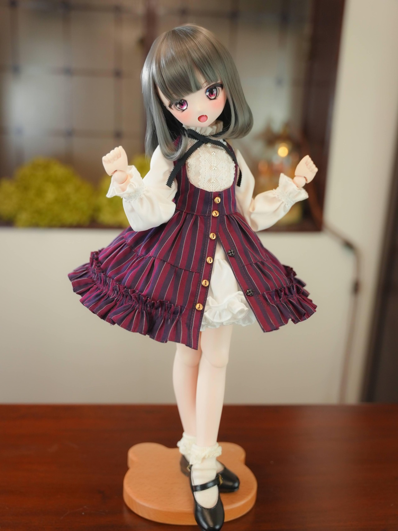 MDD対応OF【おしゃまティアードジャンパースカート（レジメンタル）】MDD Outfit【Oshama Tiered jumper skirt(regimental stripe)】 - 6