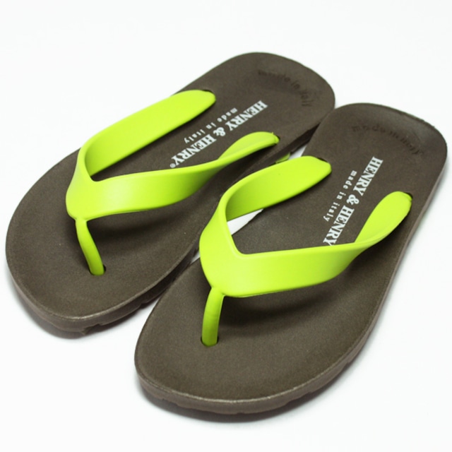 ［HENRY&HENRY］サンダル FLIPPER キッズ｜Marron／Lime