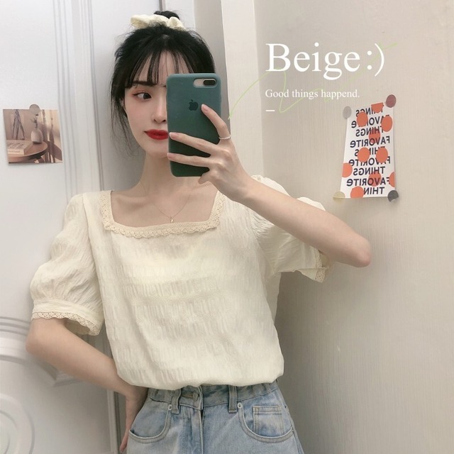 【MumuIns 】 可愛いトップス　ヘアリング付き A0011